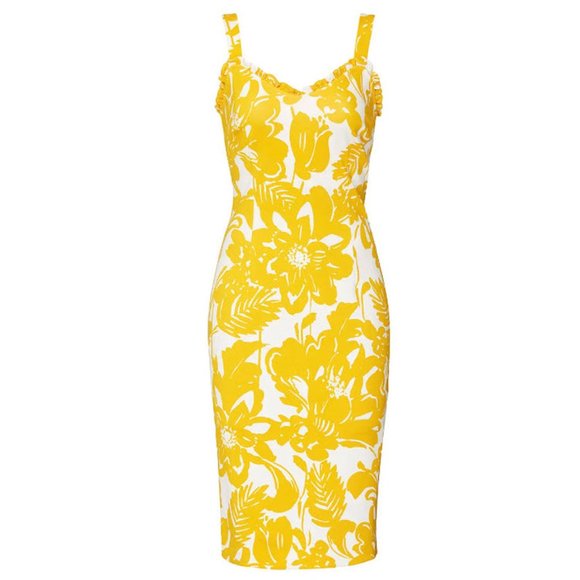 Trina Turk Dresses Trina Turk Zile Yellow White Floral Dress 8